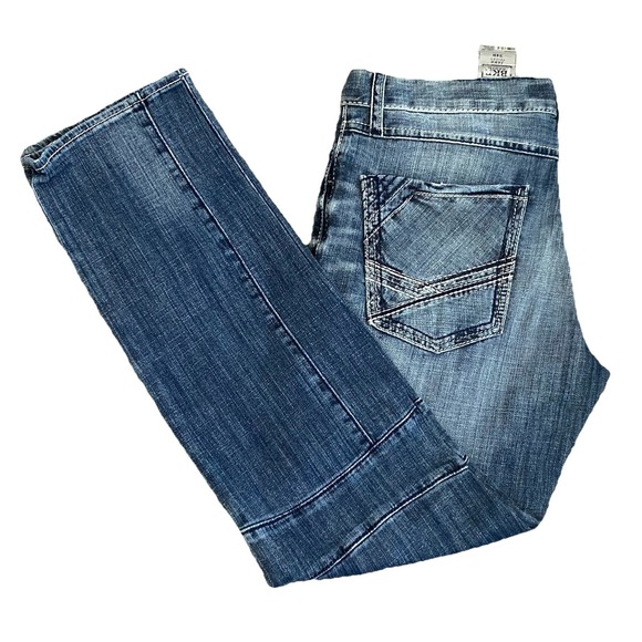 New BKE Mens Jeans 32x33 Comfort Skinny JAKE Mid Wash Blue Premium Stretch Denim - Picture 2 of 14